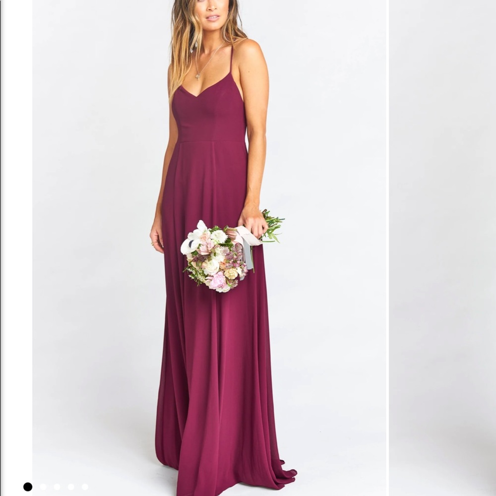 Show Me Your Mumu “Goodshaw Goddess Gown” in Merlot Chiffon